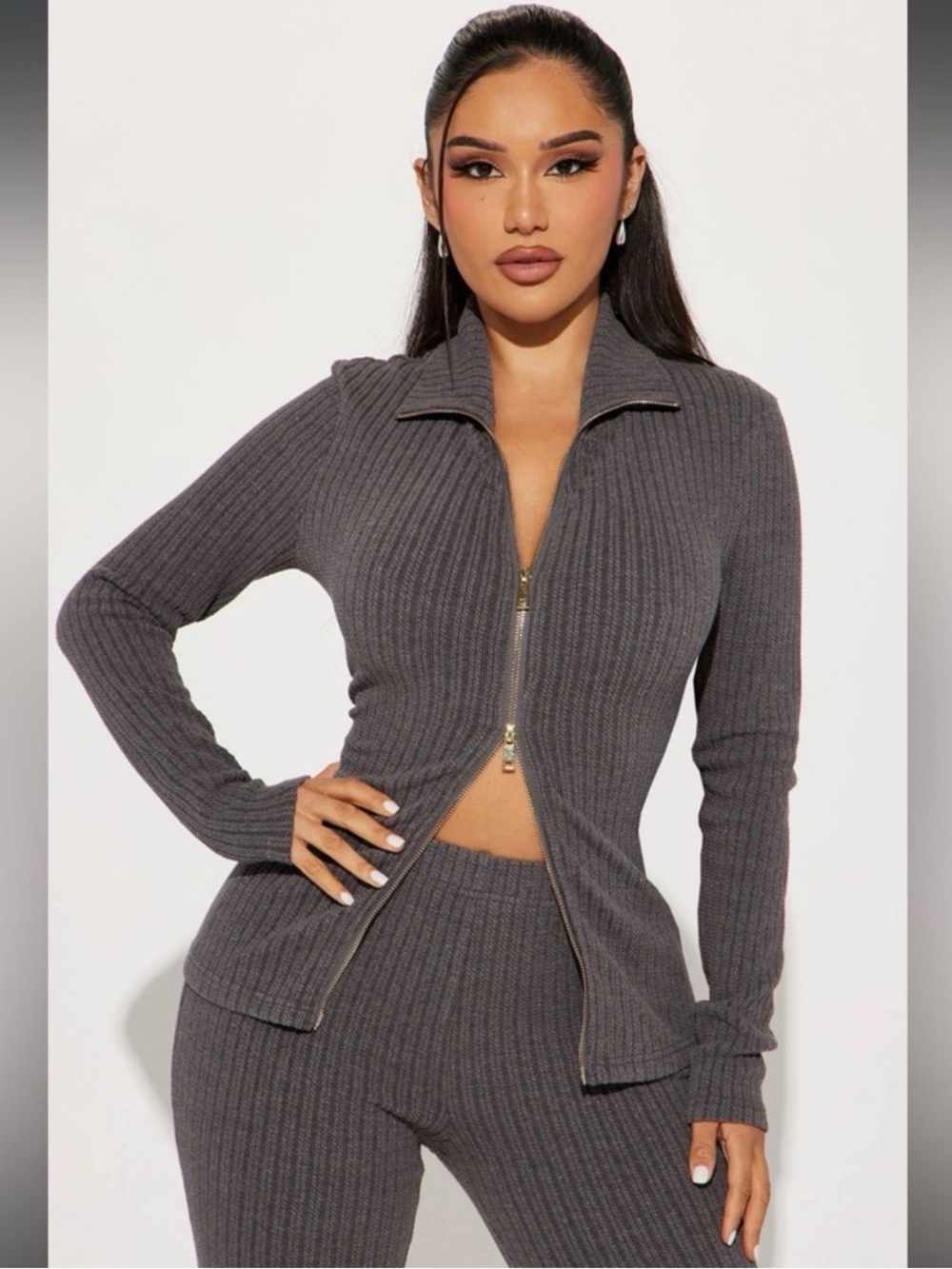 The One And Only Sweater Pant Set - Charcoal Large NWOT